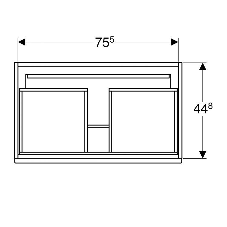 Тумба под раковину Geberit Renova Plan Slim, 78.8х58.5, белый глянец [869580000]