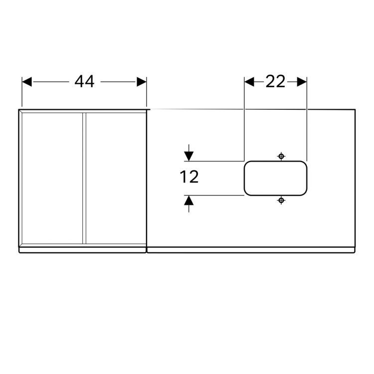 Тумба под раковину Geberit Citterio 118.4x54.3x50.4, левая, светлый дуб, бежевое стекло [500.565.JI.1]