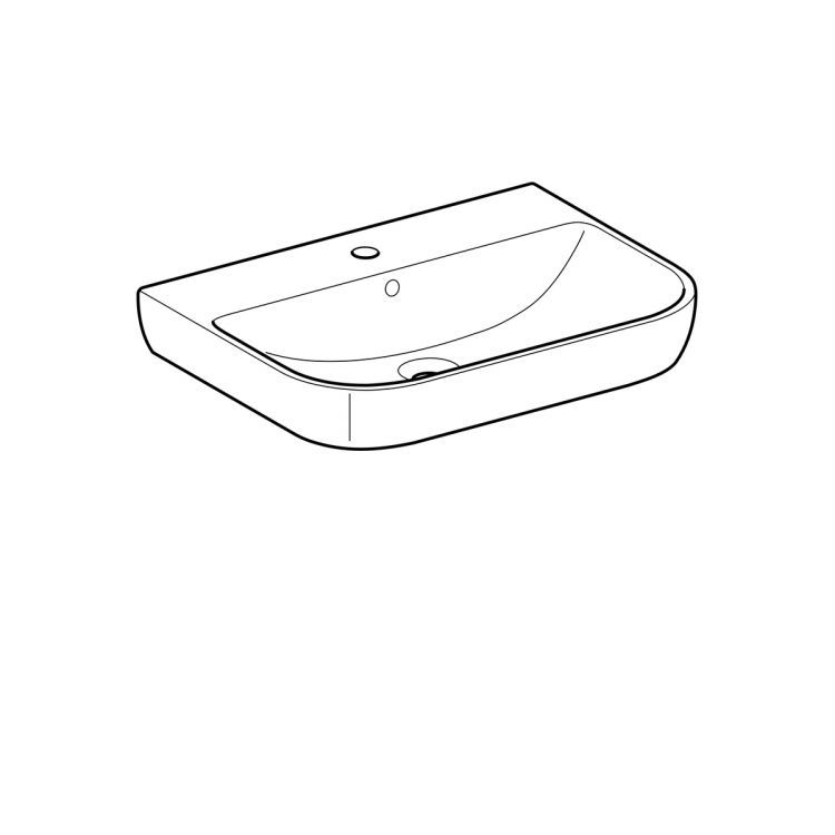 Раковина Geberit Smyle 65х48 см, с отв. под смеситель, с отв. перелива [500.230.01.1]