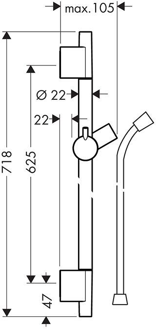 Hansgrohe Unica'S Puro Штанга для душа 65см, цвет: белый матовый