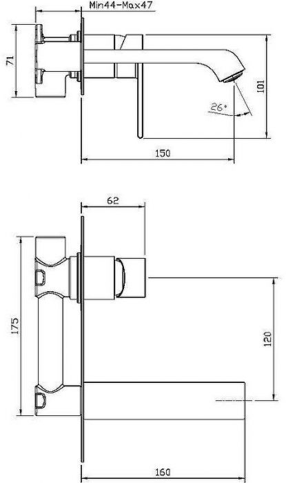Смеситель для раковины BelBagno Aurora AURORA-BLVM-CRM-W0 Хром
