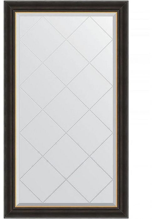 Зеркало Evoform Exclusive-G 129х74 BY 4534 с гравировкой в багетной раме - Черное дерево с золотом 71