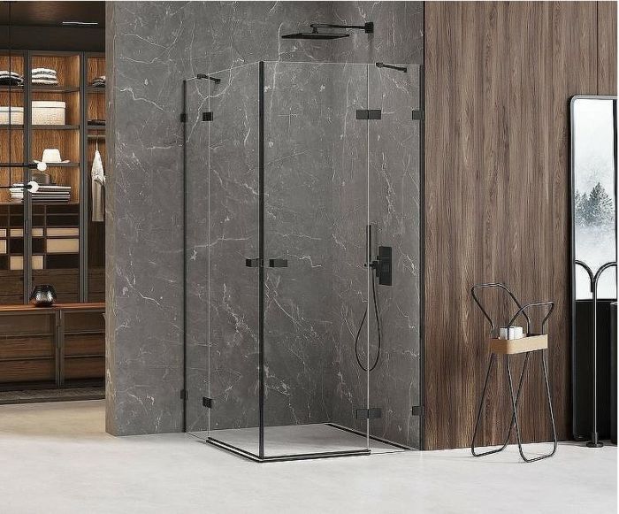 Душевой уголок New Trendy Avexa Black 120x80 EXK-1620 профиль Черный стекло прозрачное