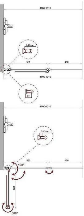 Шторка на ванну BelBagno UNO-V-2-100/150-C-Cr профиль Хром стекло прозрачное