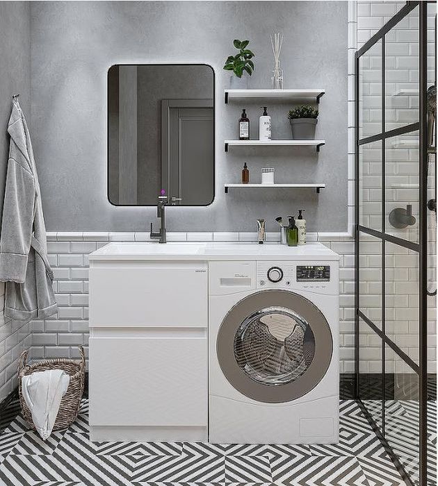 Раковина Grossman Marko Марсал 120 L 5217121 с местом под стиральную машину Белая