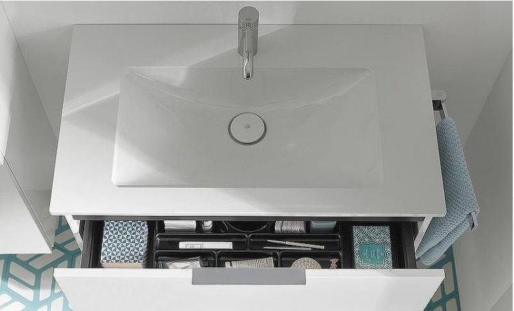 Тумба с раковиной Burgbad Eqio 95 SEYQ093F2009G0146C001*1 Белая глянцевая