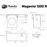 Раковина Paola Magenta 120 R с местом под стиральную машину Белая глянцевая Раковина Paola Magenta 120 R с местом под стиральную машину Белая глянцевая