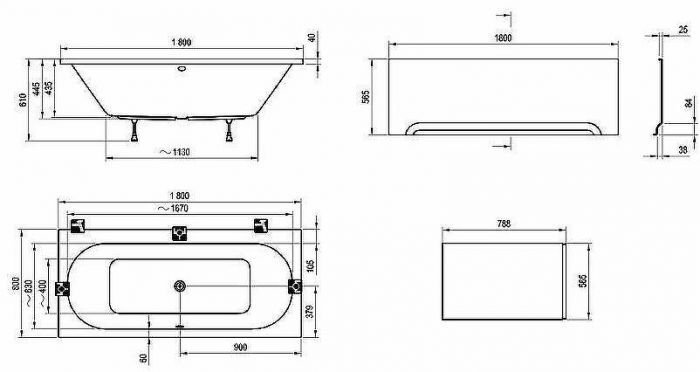 Акриловая ванна Ravak City 180x80 C920000000 без гидромассажа