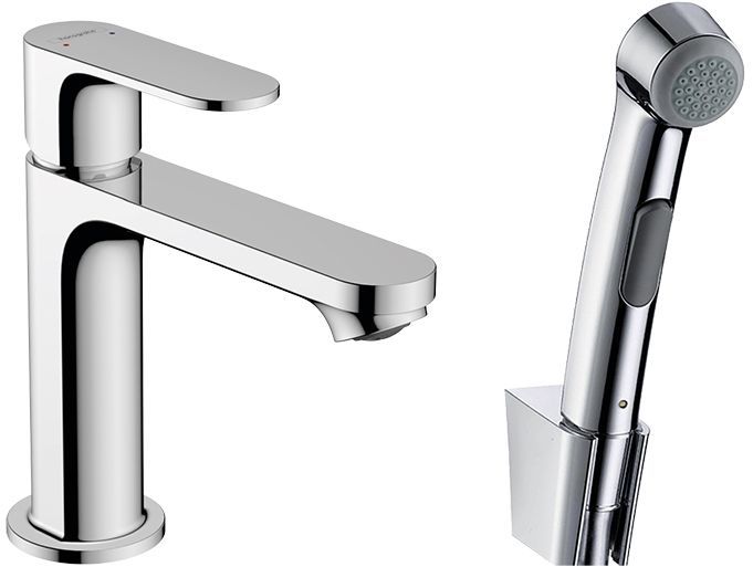 Hansgrohe Rebris S Смеситель для раковины 110, с гигиеническим душем, цвет: хром