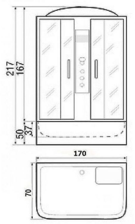 Душевой бокс River Sena 170x70 ТН 10000001807 с поддоном