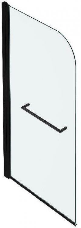 Шторка на ванну Jacob Delafon Odeon Up 80x145 E4932-BL профиль Черный матовый стекло прозрачное
