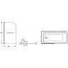Шторка на ванну Jacob Delafon Odeon Up 80x145 E4932-BL профиль Черный матовый стекло прозрачное