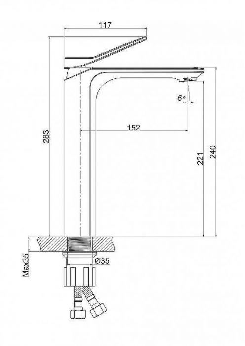 Смеситель для раковины Cersanit Odra 63054 Хром
