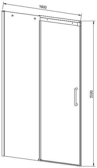 Душевая дверь Vincea Dice 160 VDS-4D160CLB профиль Черный стекло прозрачное