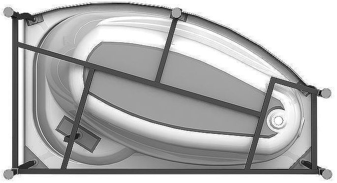 Акриловая ванна Radomir Vannesa София 169х99 L 2-77-2-1-0-223 с гидромассажем Актив Хром