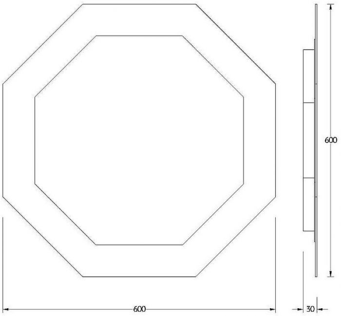 Зеркало Evoform Ledshine 60x60 BY 2503 с подсветкой 19 W - без выключателя - нейтральный белый свет