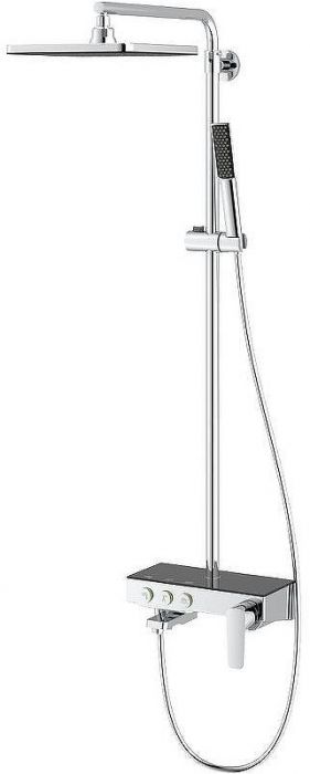 Душевая система Teska Niagara NG3501S с термостатом Хром Черное стекло