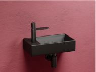 Умывальник CERAMICANOVA Element подвесной прямоугольный (чаша справа, отверстие под смеситель слева) цвет чёрный матовый CN6051RMB