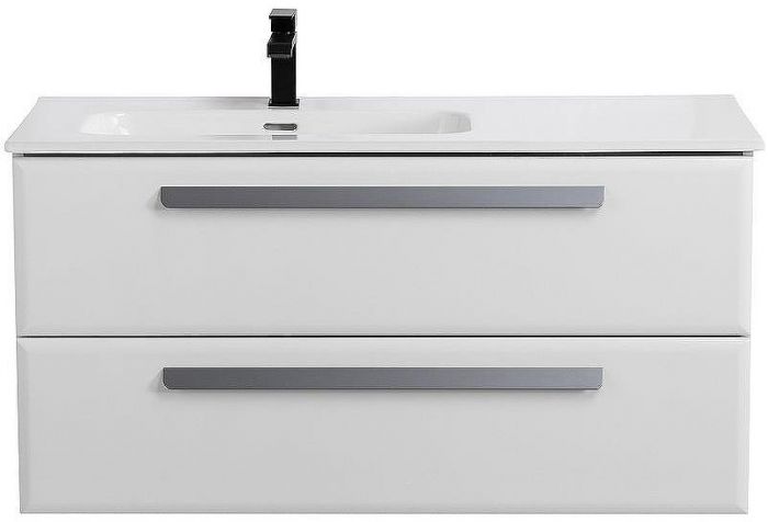 Тумба под раковину Cezares Eco-Cer-N 100 L ECO-CER-N-1000-2C-SO-BL-L подвесная Bianco Lucido без ручек