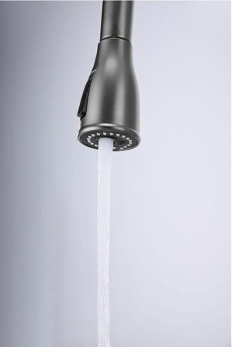 Смеситель для кухни Paulmark Lange La214212-GM Вороненая сталь