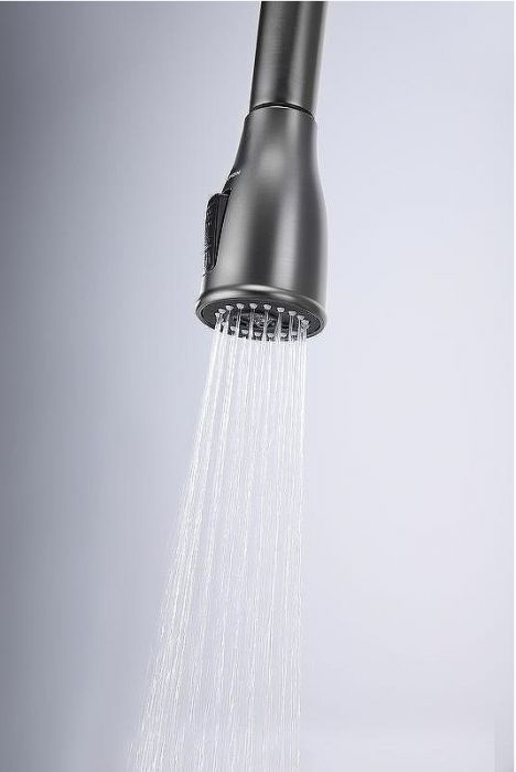 Смеситель для кухни Paulmark Lange La214212-GM Вороненая сталь