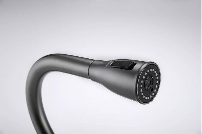 Смеситель для кухни Paulmark Lange La214212-GM Вороненая сталь