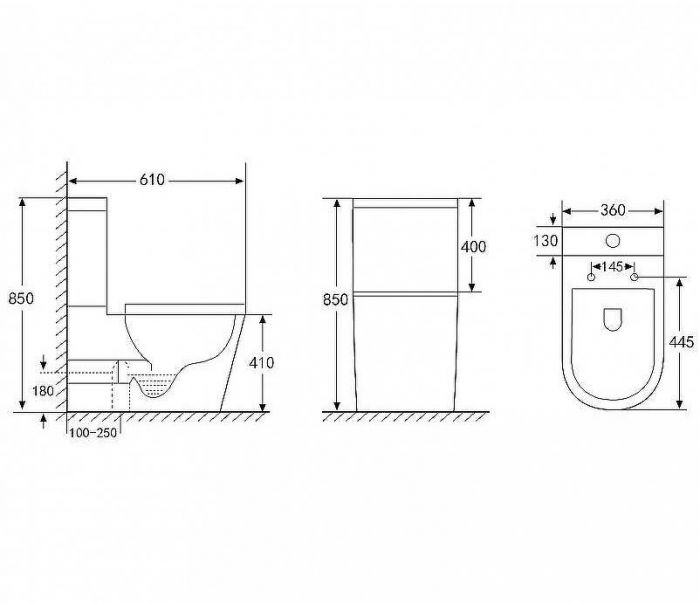 Унитаз компакт Abber Bequem AC1112 с бачком и сиденьем Микролифт