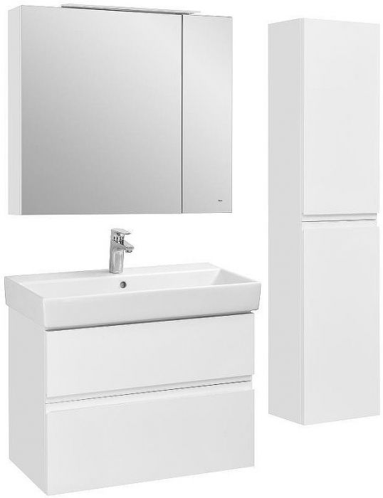 Зеркальный шкаф Roca Oleta 80 A857647806 с подсветкой Белый глянец