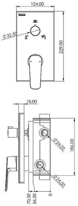 Душевая система Teska Ciera AS3300W Хром Белое стекло