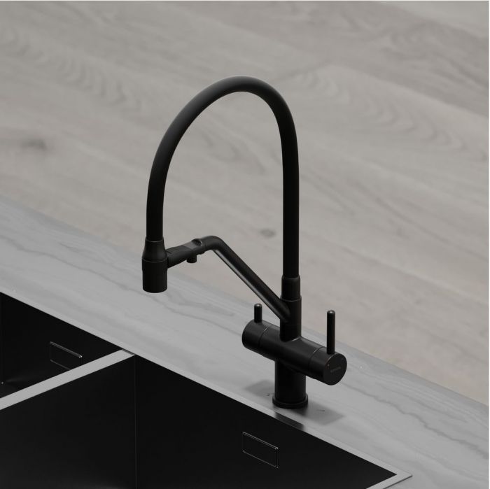Смеситель для кухни Sancos Dora с гибким изливом, цвет матовый черный/черный, SC4003MB