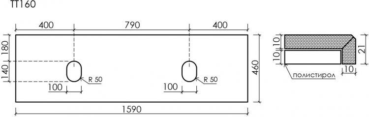 Столешница для ванной комнаты SANCOS из керамогранита SANCOS Black Sky 1600х460 без отверстия под смеситель,TT160A1 Столешница для ванной комнаты SANCOS из керамогранита SANCOS Black Sky 1600х460 без отверстия под смеситель,TT160A1