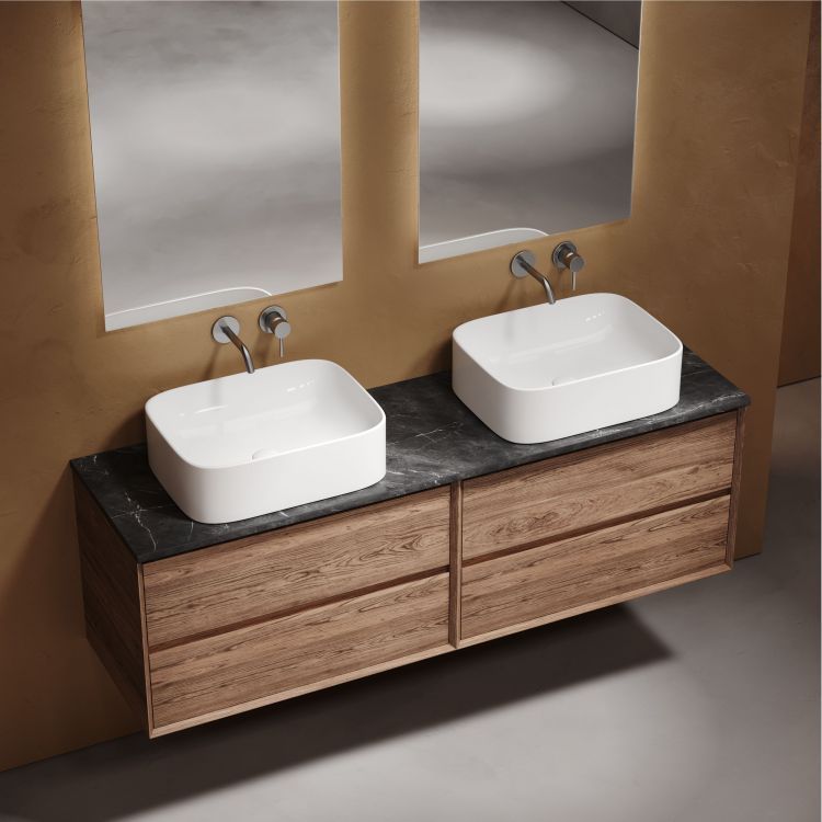 Столешница для ванной комнаты SANCOS из керамогранита SANCOS Black Sky 1600х460 без отверстия под смеситель,TT160A1 Столешница для ванной комнаты SANCOS из керамогранита SANCOS Black Sky 1600х460 без отверстия под смеситель,TT160A1