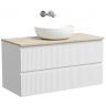 Тумба подвесная SANCOS Snob R, Bianco 995х445х500, под столешницу без отверстия под смеситель, цвет Kreman, SNR100W