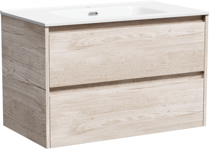 Тумба подвесная SANCOS под раковину Libra, дуб галифакс натуральный 790х450х500 мм, LB80EG