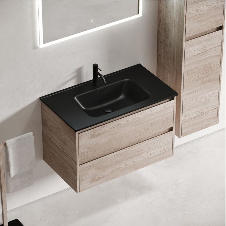 Тумба подвесная SANCOS под раковину Libra, дуб галифакс натуральный 790х450х500 мм, LB80EG