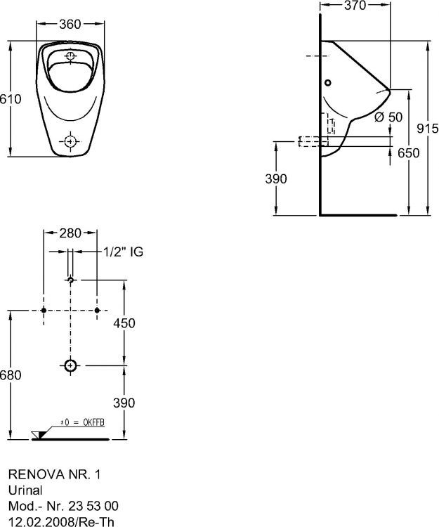 Писсуар Keramag Renova Nr.1, 235300000 Писсуар Keramag Renova Nr.1, 235300000