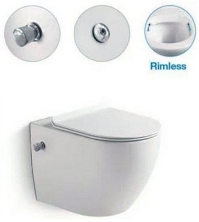 Унитаз биде SantiLine SL-5002SM-BD подвесной Белый с сиденьем Микролифт Унитаз биде SantiLine SL-5002SM-BD подвесной Белый с сиденьем Микролифт