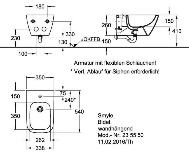 Биде подвесное Keramag Smyle, 235550000