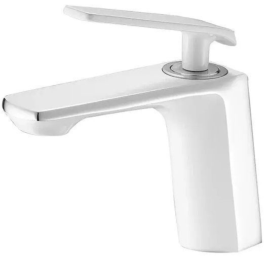 Смеситель для раковины Shevanik S8001F цвет Белый Хром