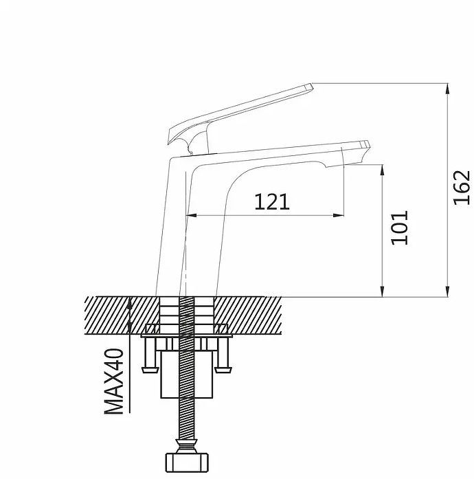 Смеситель для раковины Shevanik S8001F цвет Белый Хром