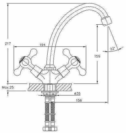 Смеситель для кухни Haiba HB4908 Хром