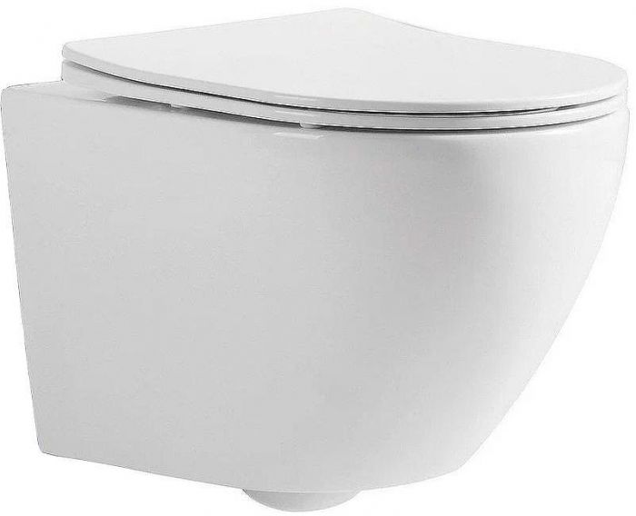 Комплект унитаза CeramaLux 2197 с сиденьем Микролифт и инсталляцией WeltWasser WW Marberg 507 10000005949+10000005952 с клавишей смыва Хром глянцевый