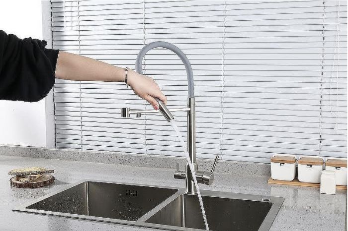 Смеситель для кухни Gappo G4399-5 Нержавеющая сталь Серый