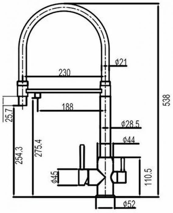 Смеситель для кухни Gappo G4399-5 Нержавеющая сталь Серый