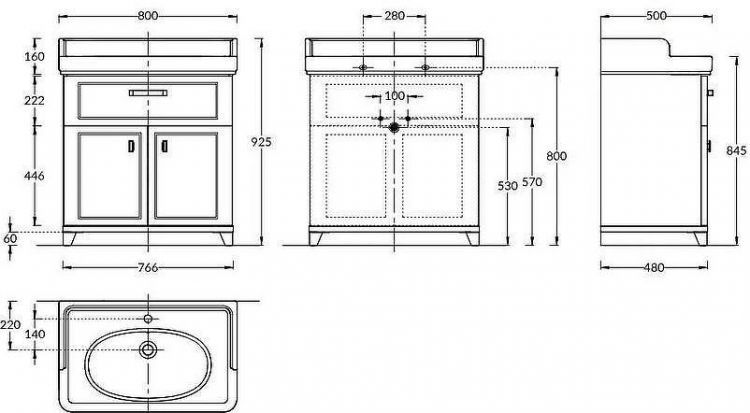 Тумба под раковину Kerama Marazzi Pompei 80 PO.M.80.1\WHT цвет Белый глянцевый