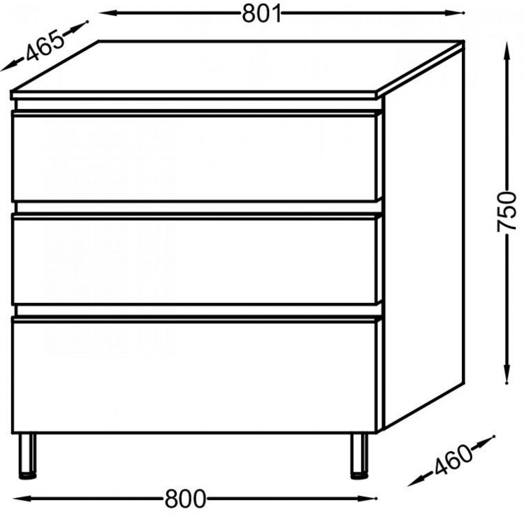 Комод 80 см Jacob Delafon Vox EB2066-RA-E10, квебекский дуб