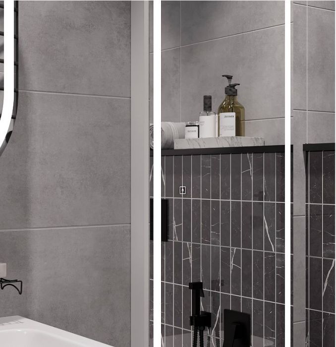 Шкаф пенал STWORKI Мальмё 45 МВК075 подвесной с подсветкой цвет Белый