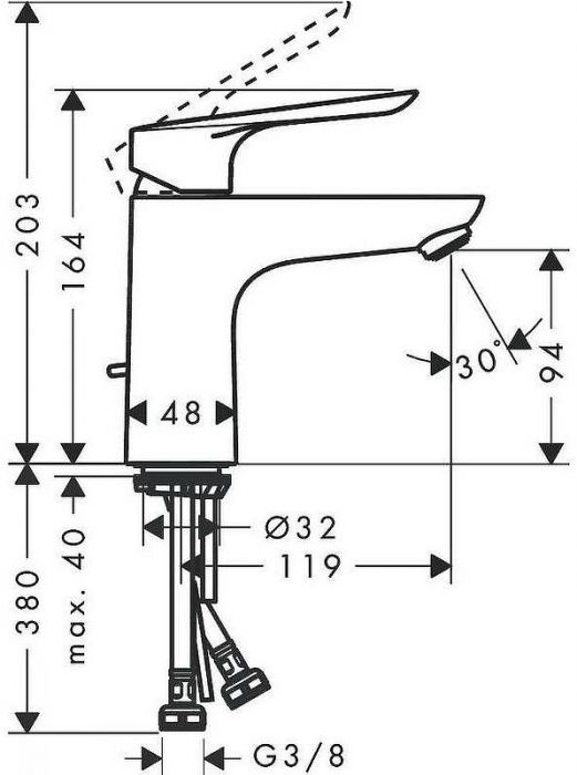 Смеситель для раковины Hansgrohe Logis E 71161000 Хром