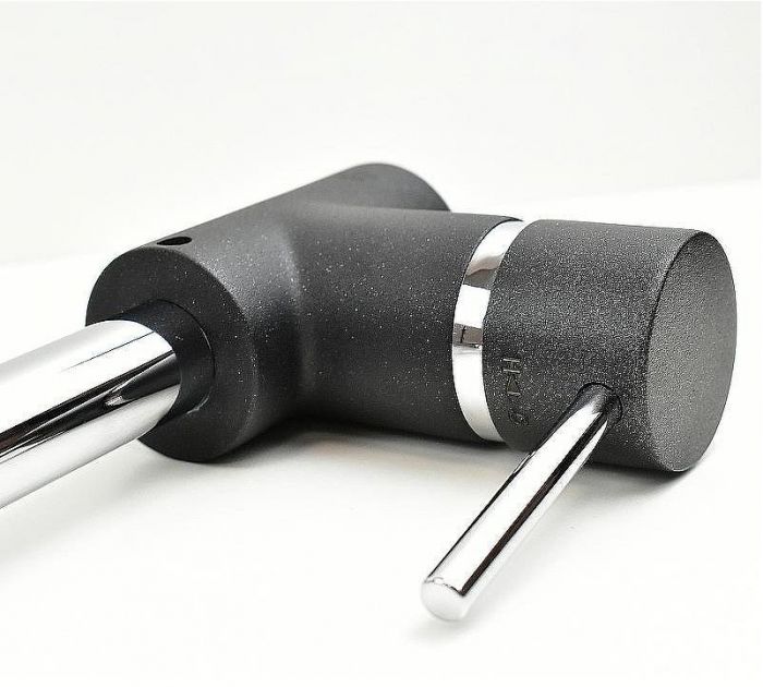 Смеситель для кухни Paini Cox 7844572CR599H1KM Черный матовый Хром