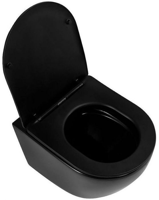 Унитаз Art&Max Ovale AM011CHR-MB/SC подвесной Черный матовый с сиденьем Микролифт